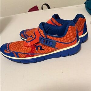 Vibrant Orange and Blue Athletic Shoes